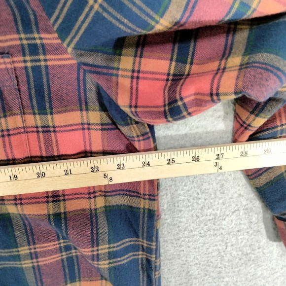 Madewell Button Down Shirt Womens Size L Red Blue Plaid Long Sleeve - Picture 6 of 11